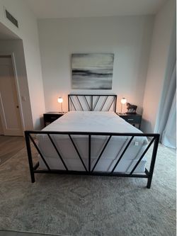 Black Metal Queen Bed Frame