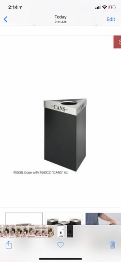 OBO  Safco Trifecta 19 Stainless Steel Black Recycling Bin, two sets of three, each set will be sold at $300.00