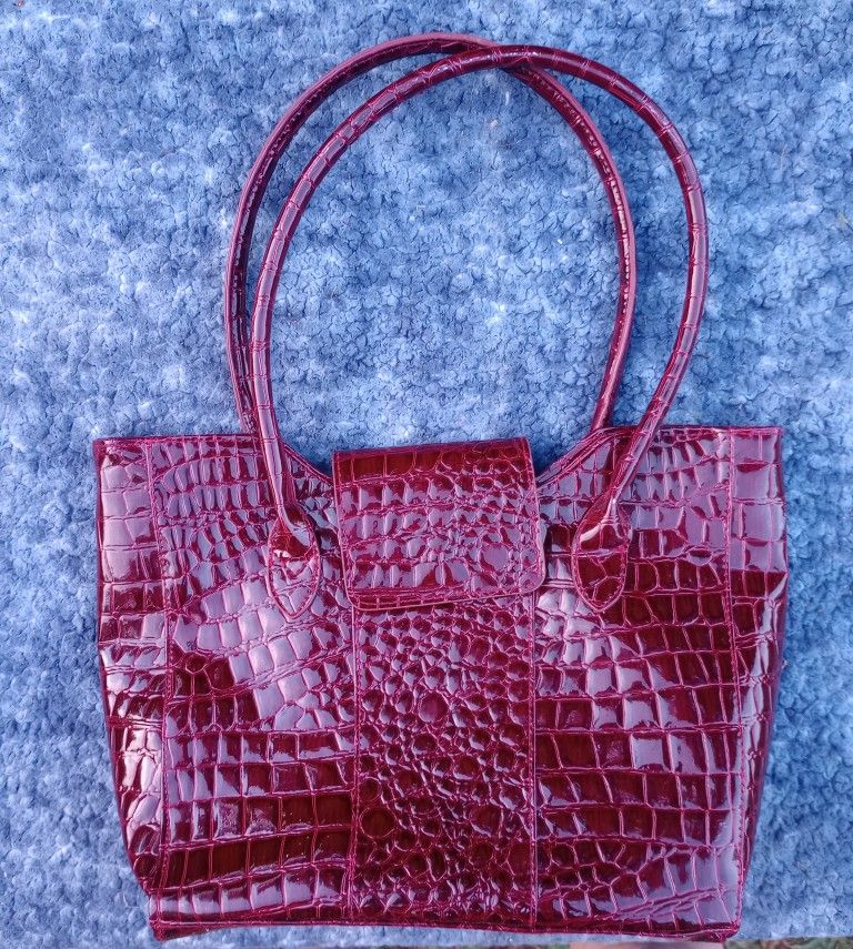 Burgundy Faux Alligator