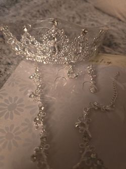 Bridal jewelry set, silver