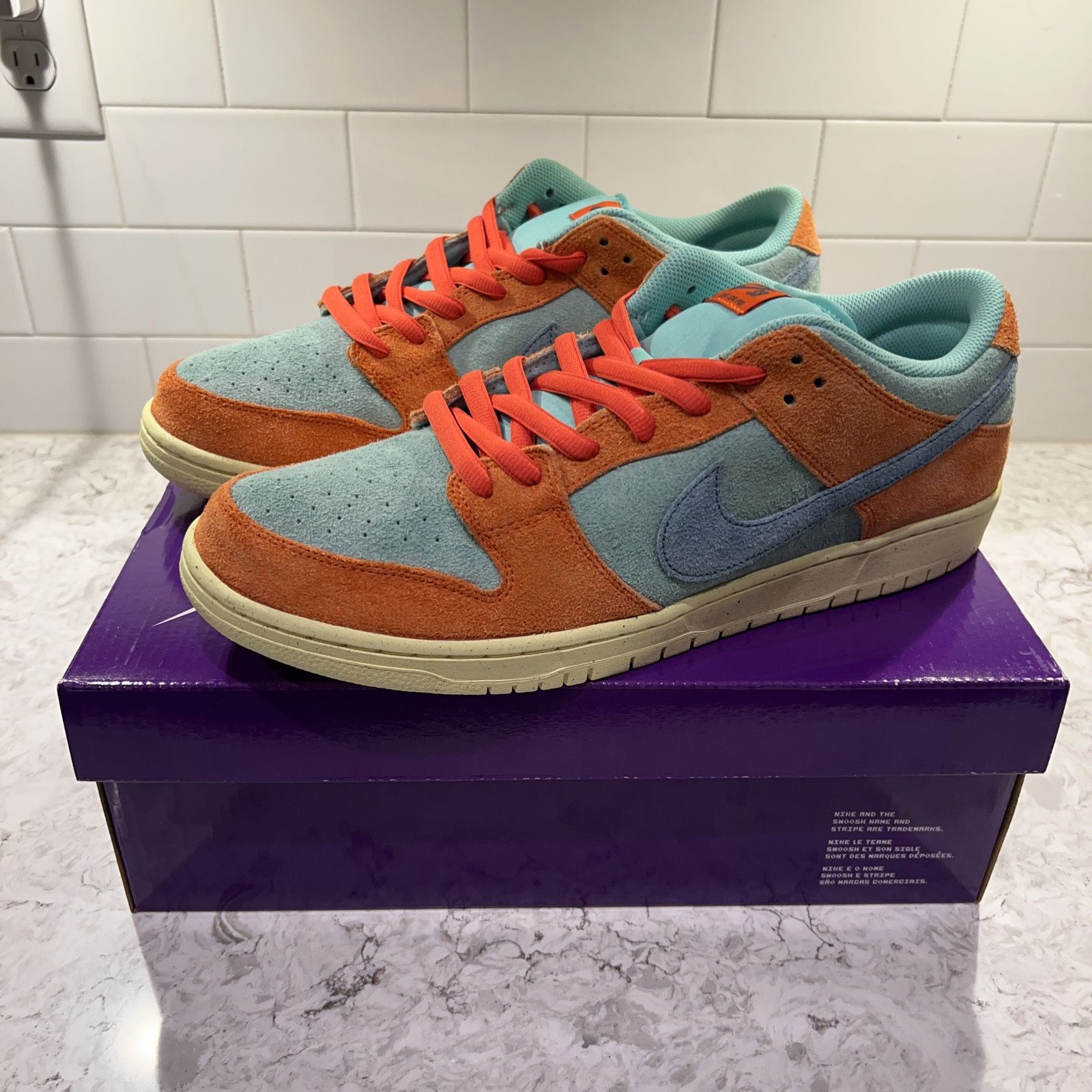 Nike SB Dunk Low Pro Premium Orange And Emerald Rise Size 14M