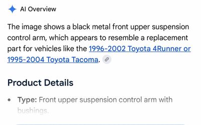 1(contact info removed) Toyota 4Runner upper control arm