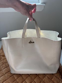 Nardelli Cream Leather Tote Bag