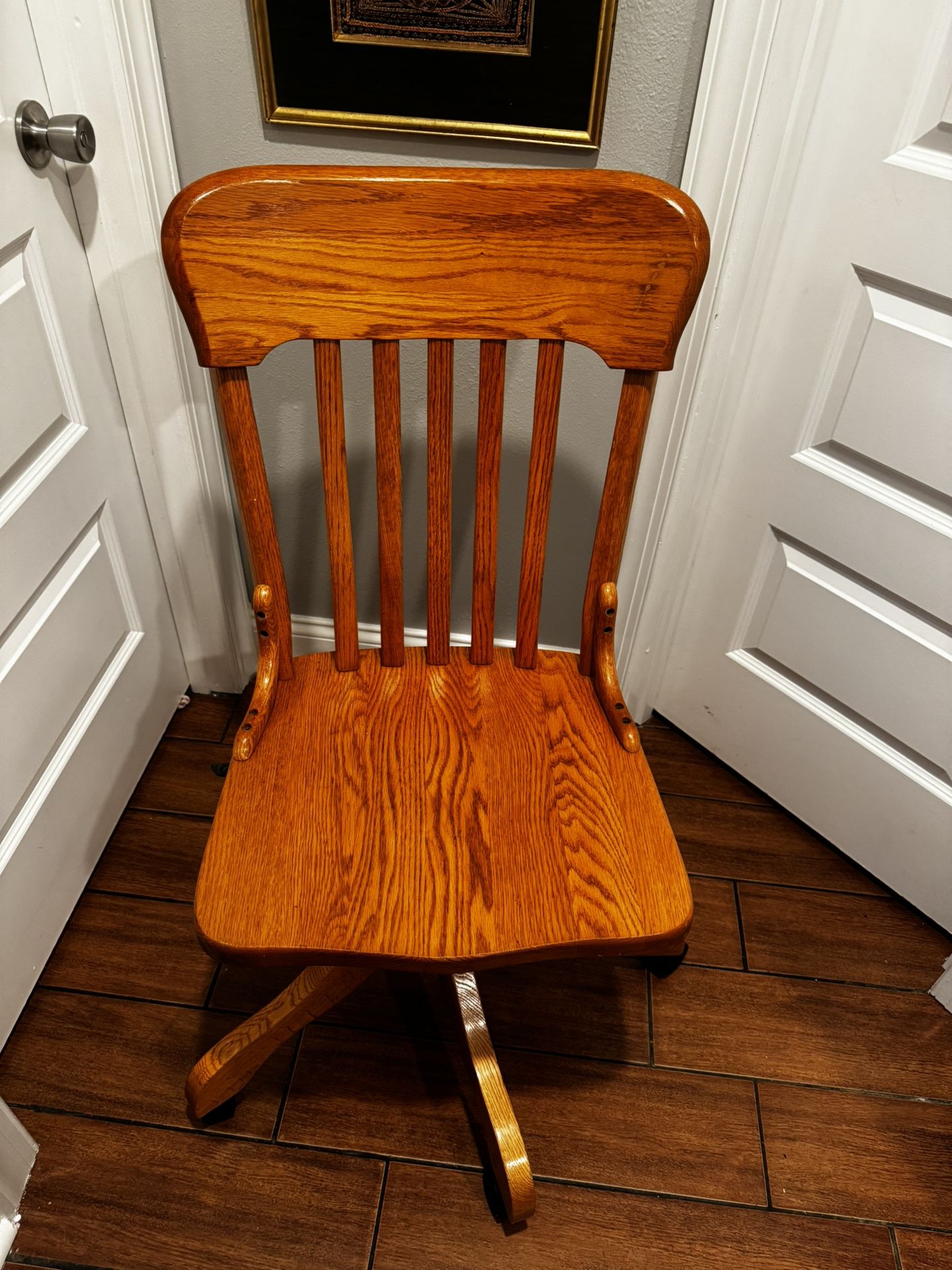 wooden office chair boho vintage