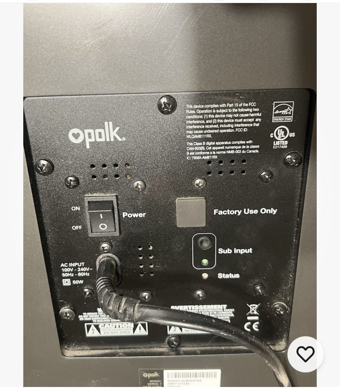 Polk Audio “Magnifi ONE” Bluetooth Soundbar Subwoofer W/ Power