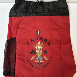 Disney Parks Epcot Canada Pavilion Mickey Goofy Clinch Sack Tote Mini Backpack 