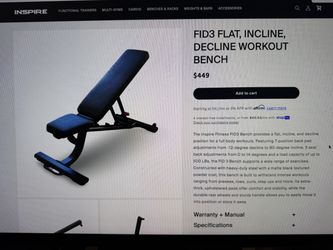 Inspire Fitness FID3 Flat, Incline, Decline Workout Bench
