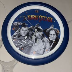 Three Stooges Talking  14 Inch Wall Clock. Perfect Condition. 