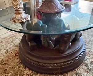 Elephant Coffee Table. Glass Top Included. Bombay Company