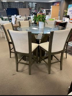 Camelia Dove Gray Dining 6 Chair $10 Down Payment And Financing Available