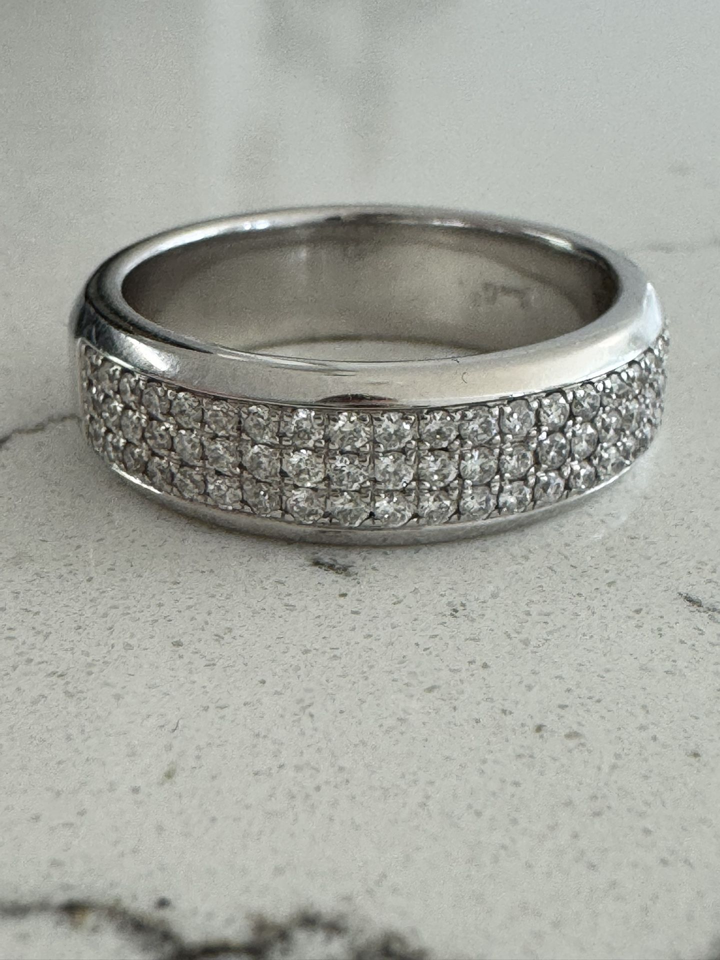 Shane Co, Mens Ring in 14K White Gold with Seventy Five Round Diamonds