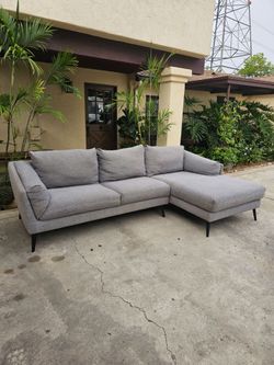 Modern Gray 2 Piece Sectional Couch with Chaise
