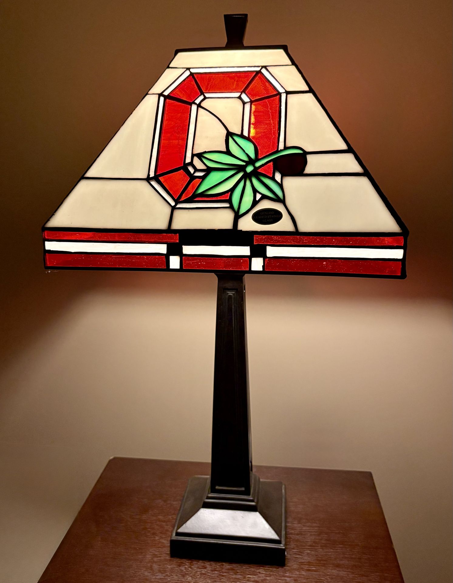 Tiffany-Style Ohio State Table Lamp