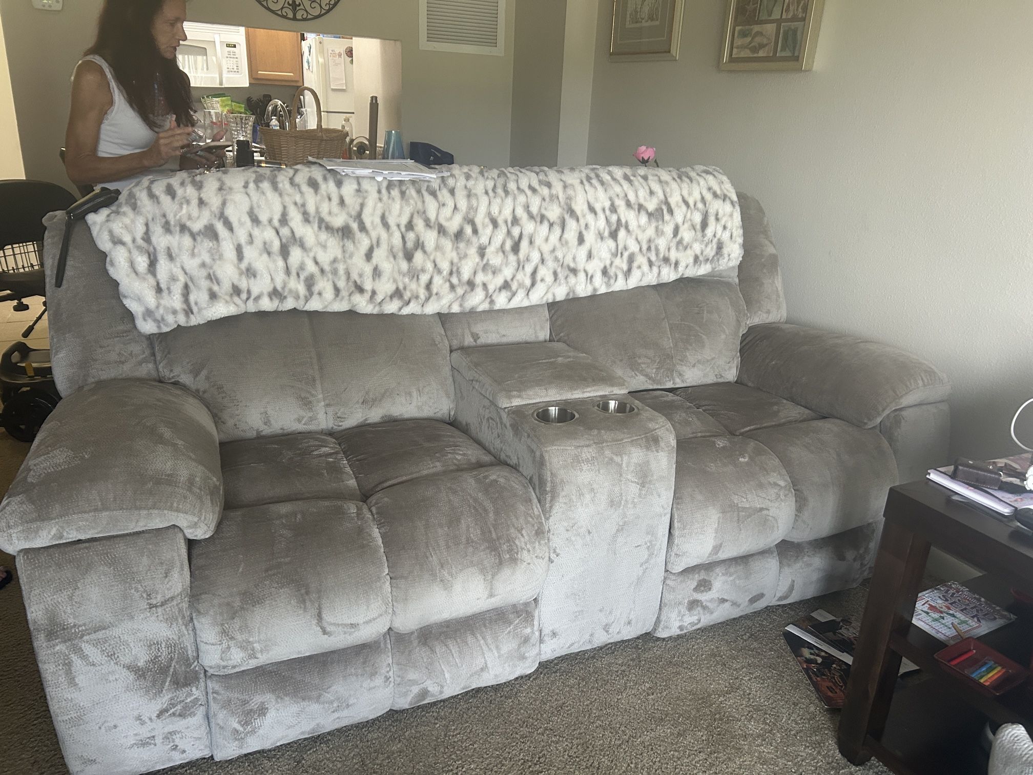 love seat recliner and one couch recliner