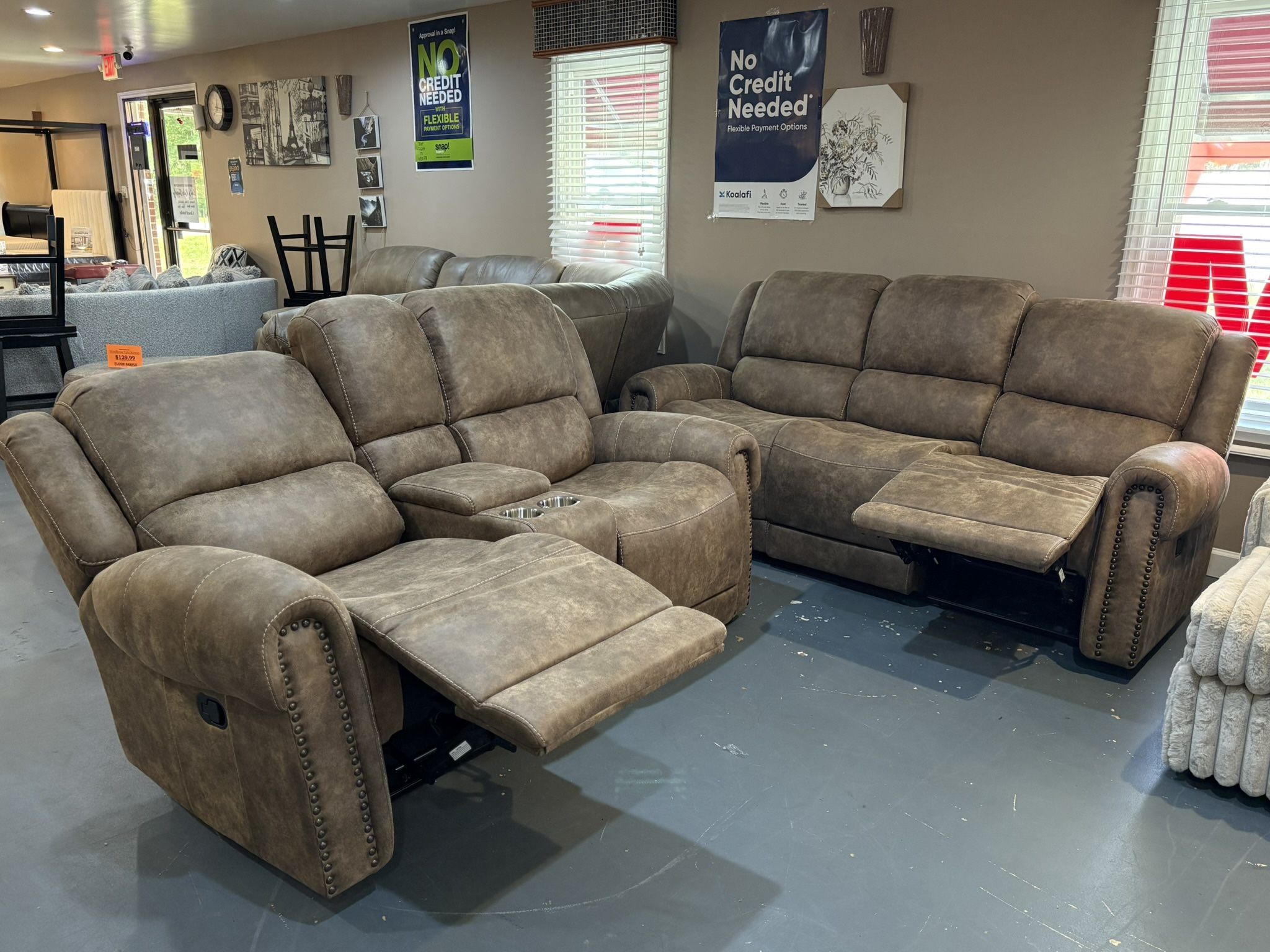 New Reclining Sofa & Loveseat Set