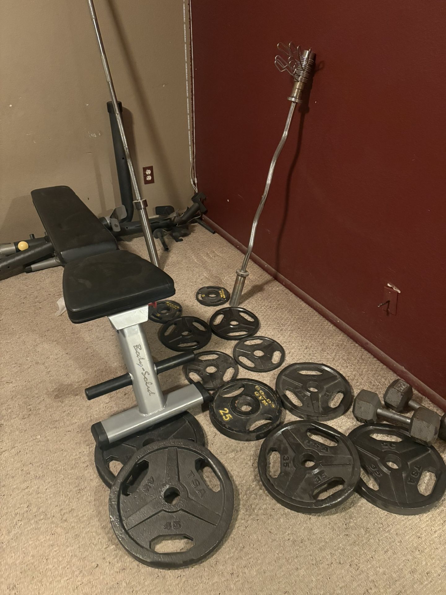 Weight Bench & Many Weights