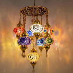 Handmade Turkish Mosaic Ceiling Lamps 