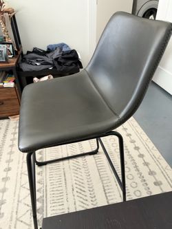 Grey counter height  leather stools