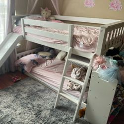 Bunk Bed With Slide And Mattresses