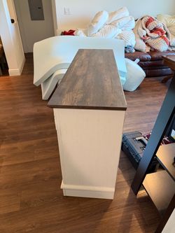 White and brown rustic dresser