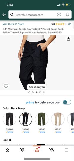 5.11 Women's Taclite Pro Tactical 7 Pocket Cargo Pant, Teflon Treated, Rip and Water Resistant