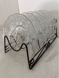 Princess House Fantasia Clear Scalloped  lunch Plates Set OF 6 #5287 size Width: 8 in