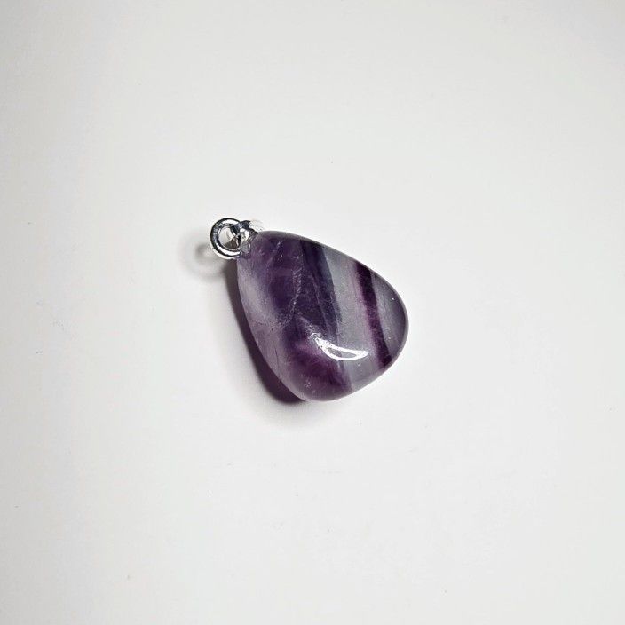 1pc Beautiful Purple Fluorite Small Polished Natural Stone Pendant