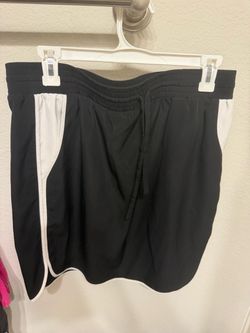 Black Athletic Shorts with White Side Stripe