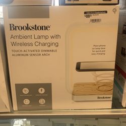 Brookstone Ambient Lamp With Wireless Charging 