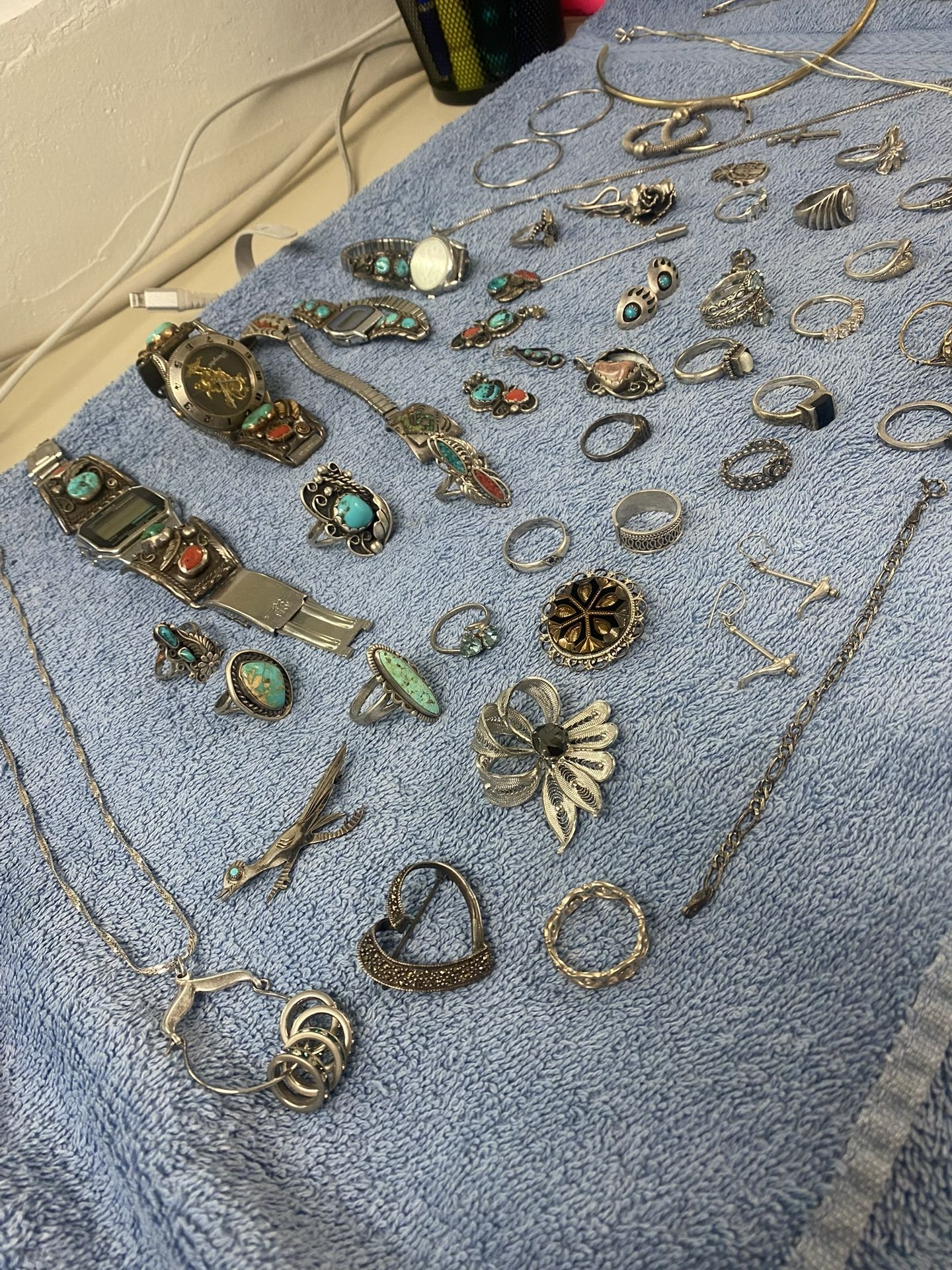 rings, chains, charms, earrings, watches, and more