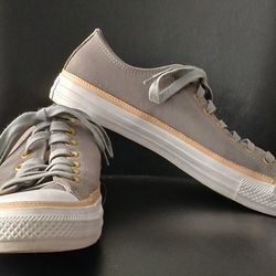 Converse All Star. Gray/White. Men Size 10. Women Size 12.