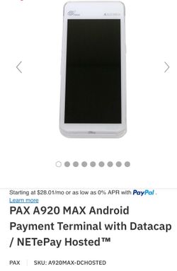 Pax A920 max credit card processor