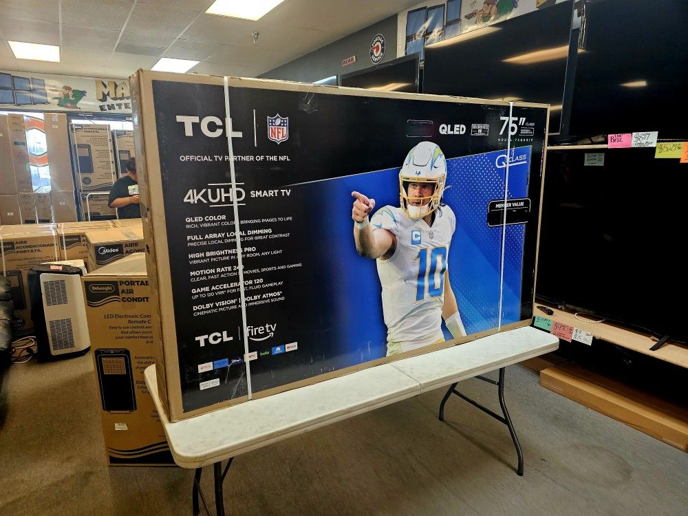 TCL 75 INCH QLED FULL ARRAY FIRE TV'S IN STOCK 75Q691F VOICE SEARCH AIR PLAY W/WARRANTY - PAYMENT PLANS
