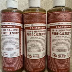Dr Bronner’s || 18-IN-1 Hemp Eucalyptus Soap || 3 - 16oz Bottles