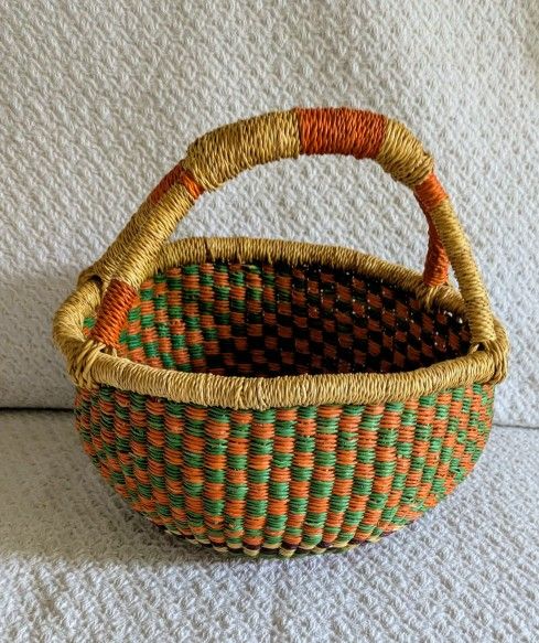 Basket Multicolored Handwoven Home Decor
