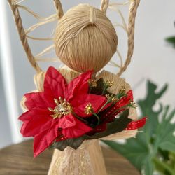 Christmas Straw Angel Figurine