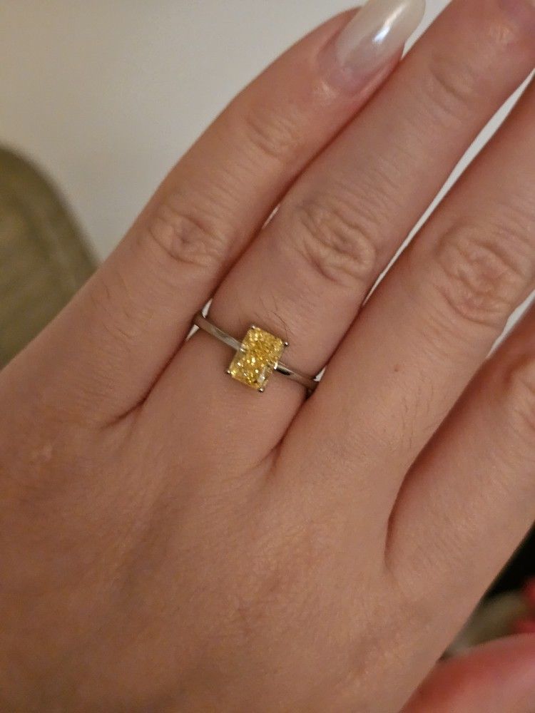 Gradient Cut Lab Grown Yellow Diamond Wedding Band