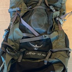 Osprey Aether 70 Ag Men’s Large Hiking Backpack Green