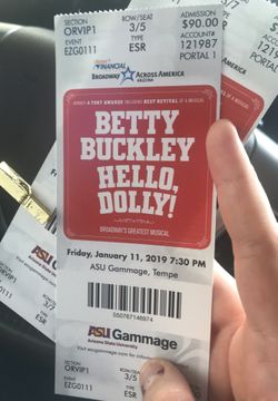 2 great seats to the gammage show on the 11th!