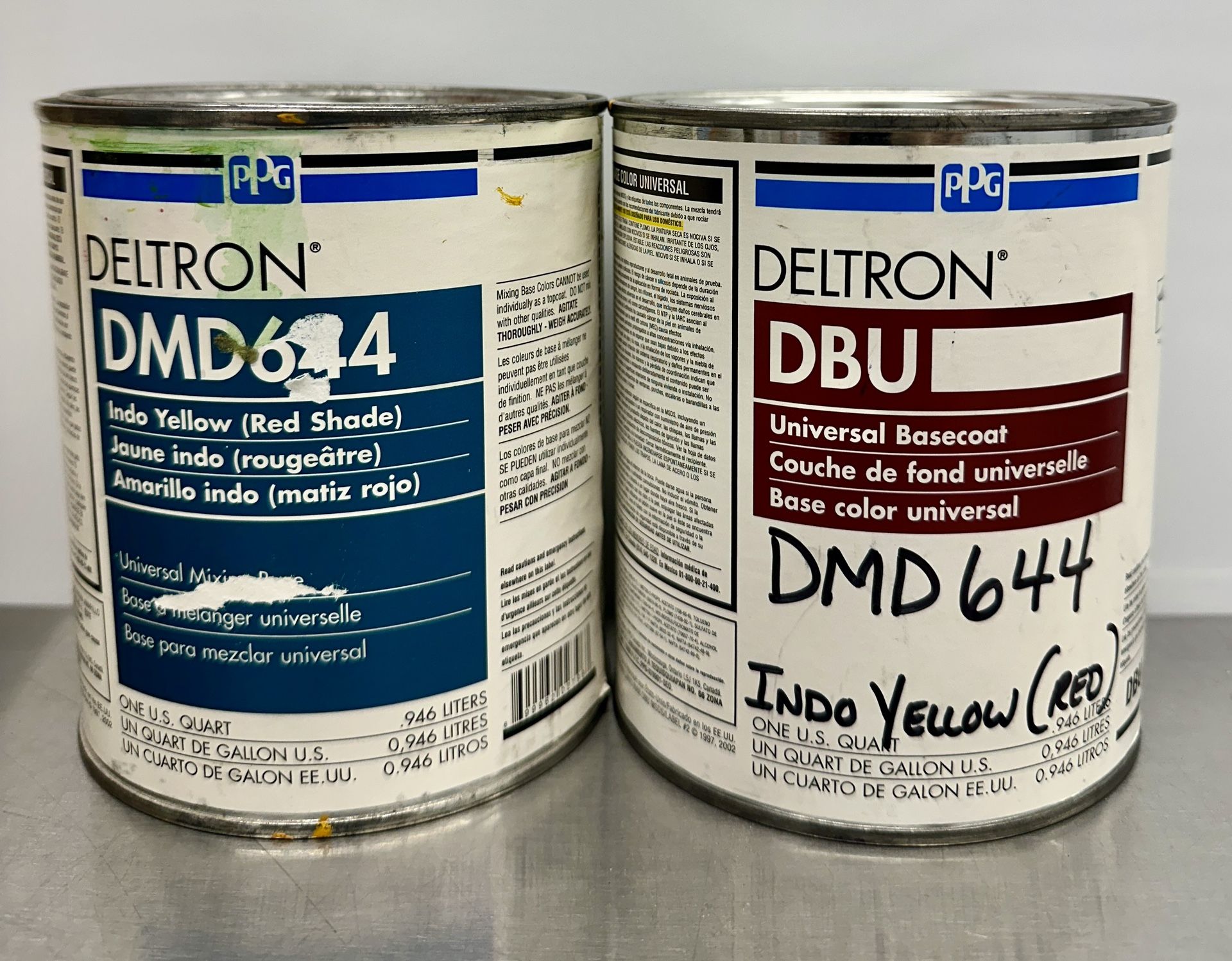 (2-Pack) PPG Deltron DMD644 Indo Yellow (Red Shade) 1 Quart Each