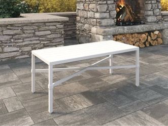 White Outdoor Patio Coffee Table