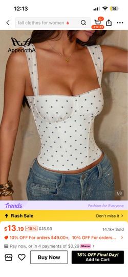 white and brown polka dot top