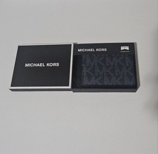 Michael Kors Slim Bifold Wallet- Navy