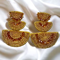 Gold Beads Earring