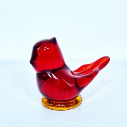 Vintage blown glass figurine "Cardinal of Love"