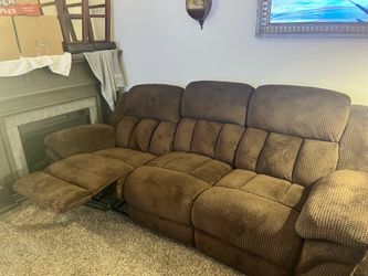 Brown Couch With Recliners