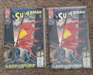 2 SUPERMAN #75 - Death of Superman - 1st Print and 2nd Print - DC 1993 NM/VF