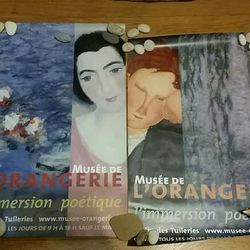 Set of (2) Monet Water Lily Art Posters from Paris Museum