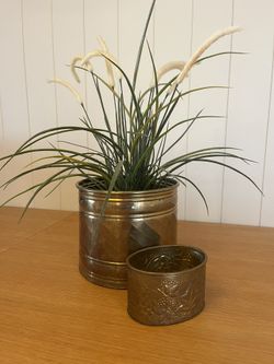 Two Vintage Brass Containers
