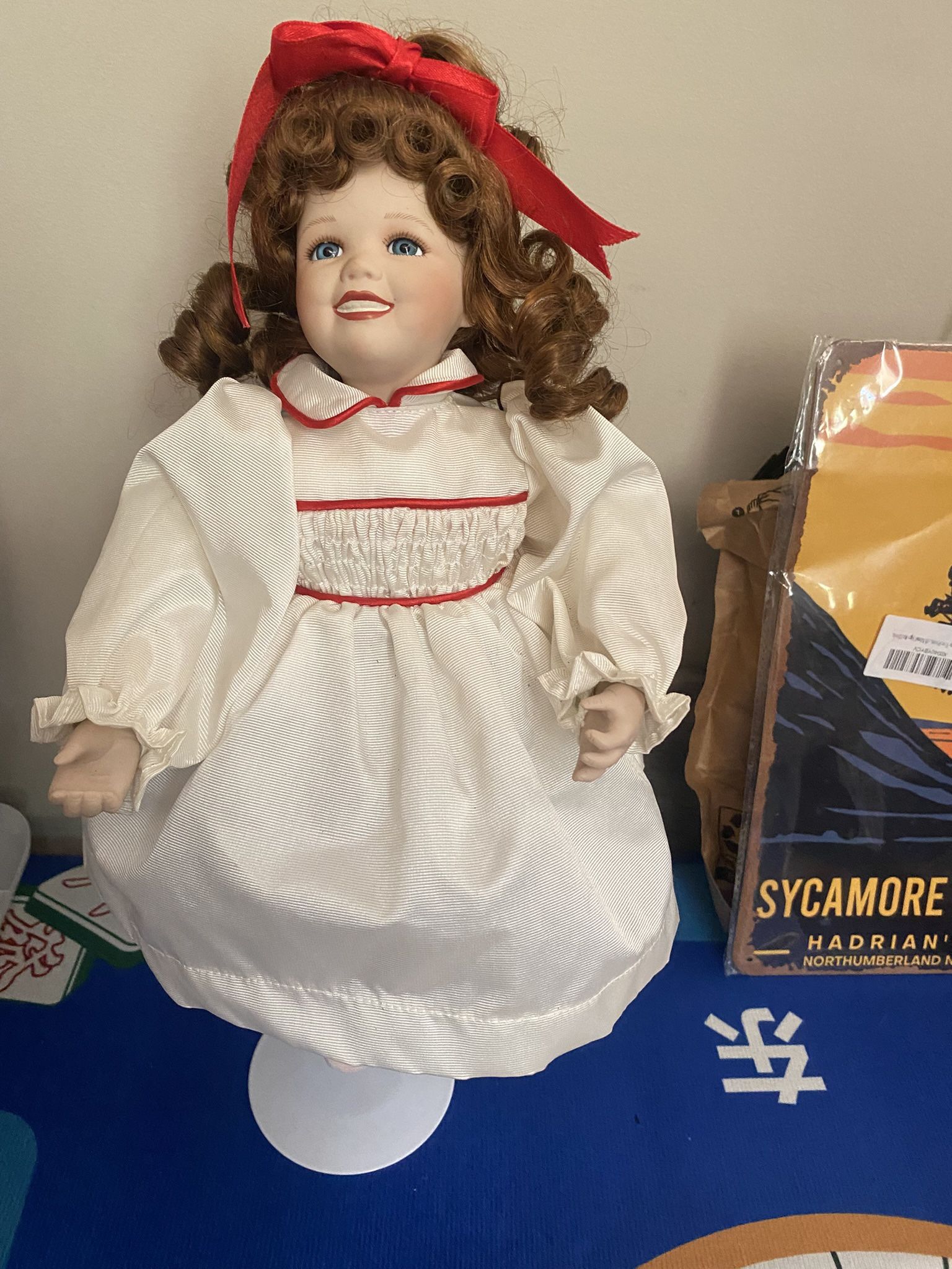 ✨VINTAGE✨ Mary Tretter Porcelain Doll Red Victorian Dress